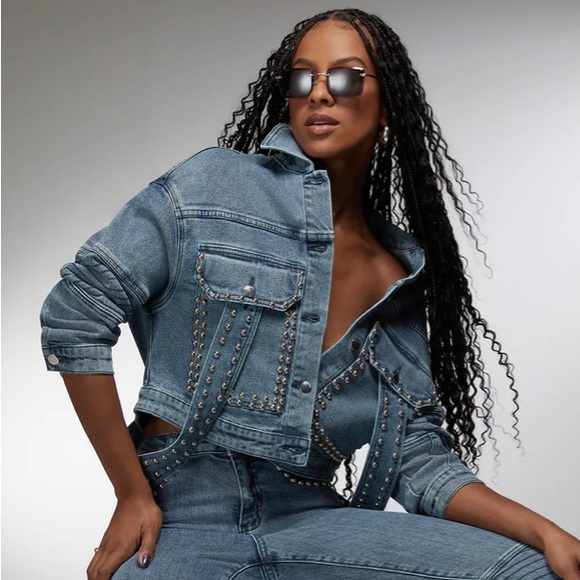 bebe Jackets & Blazers - Bebe x Ciara Studded Denim Jacket